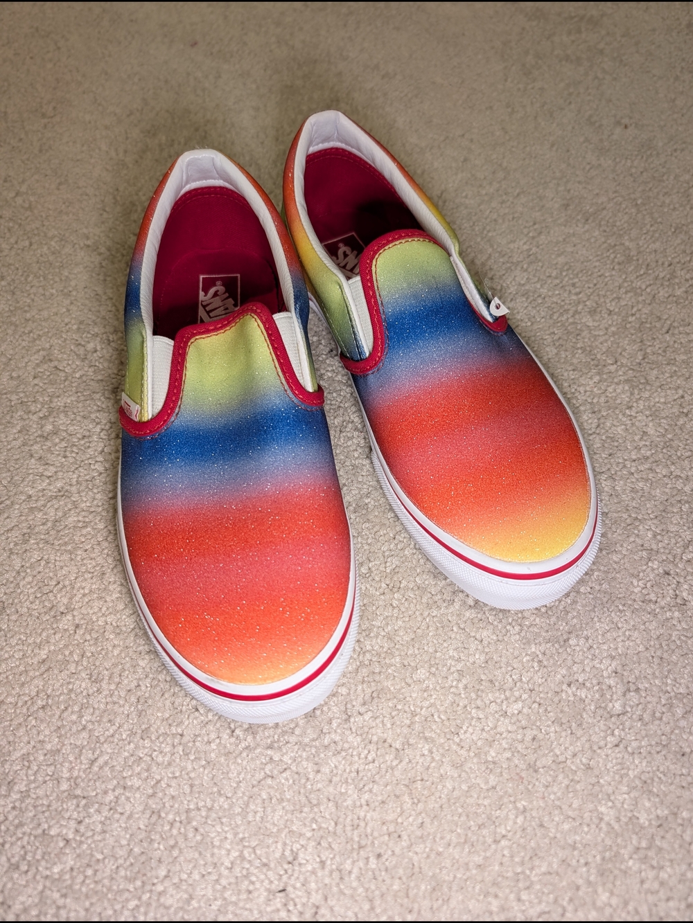 Vans Classic Slip-On Rainbow Glitter Gradient Shoes